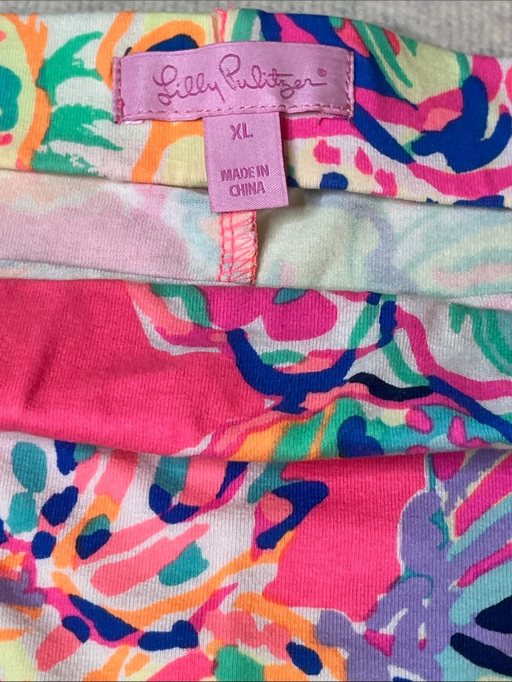 Lily Pulitzer-Vibrant Pink Floral Off-Shoulder Dress-XL - Picture 5 of 6